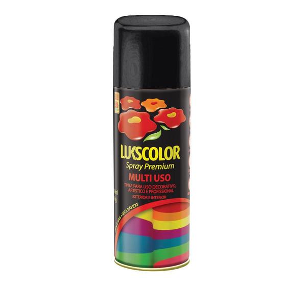 Imagem de Tinta Spray Lukscolor Multiuso Preto Fosco 400ml