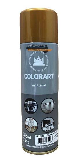 Imagem de Tinta Spray Metálica Ouro Velho Artesanato Decoração Metal Colorart 300ml