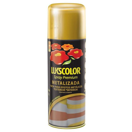 Imagem de Tinta Spray Metalizado Premium Lukscolor Ouro 350ml