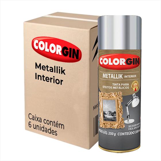 Imagem de Tinta Spray Para Artesanatos Metálicos Colorgin 350ml Kit 6