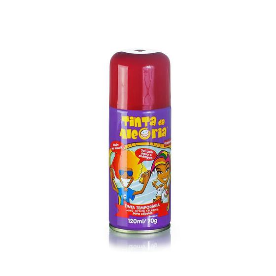 Imagem de Tinta Spray Para Cabelo Da Alegria 120ml Vermelho