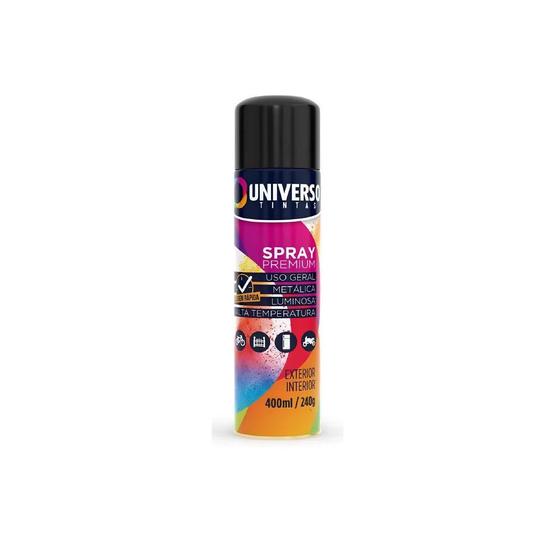 Imagem de Tinta spray preto brilhante 400ml universo - uso geral