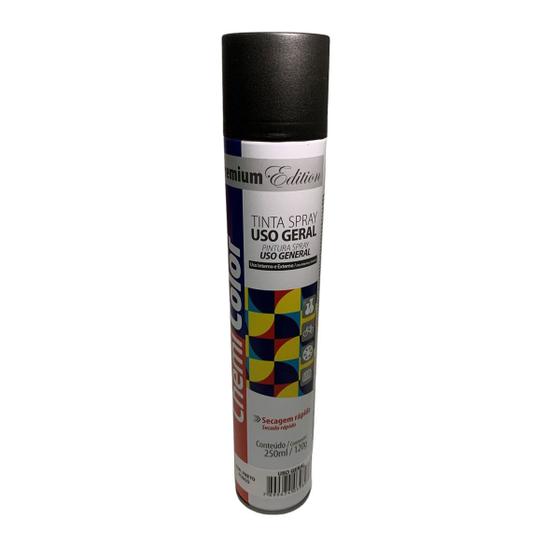 Imagem de Tinta Spray Preto Fosco Chemicolor 250ml TecBril