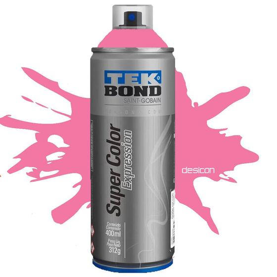 Tinta Spray Rosa Candy 527 Expression 400ML 312G Tekbond Tinta Spray