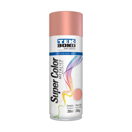 Imagem de Tinta spray rose gold metálica supercolor tekbond 350ml