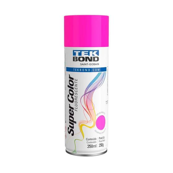 Imagem de Tinta Spray Super Color Fluorescente Rosa 350Ml Tekbond Rosa