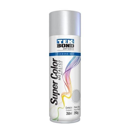 Imagem de Tinta Spray Super Color Metálica Prata 350ml / 250g Tek Bond