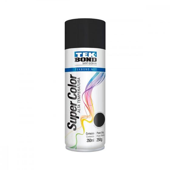 Imagem de Tinta Spray Tekbond Alta Temperatura Preto Fosco 350Ml