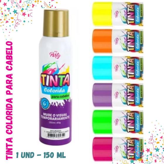 Imagem de Tinta Spray Temporária para Cabelo Neon Color