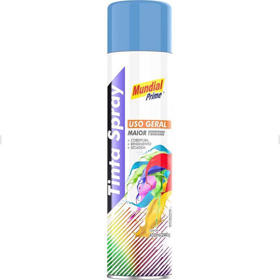 Imagem de Tinta Spray Uso Geral Azul Claro 400ml Mundial Prime