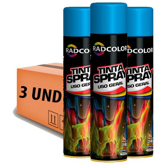 Imagem de Tinta Spray Uso Geral E Automotivo Todas As Cores Caixa 3 Un