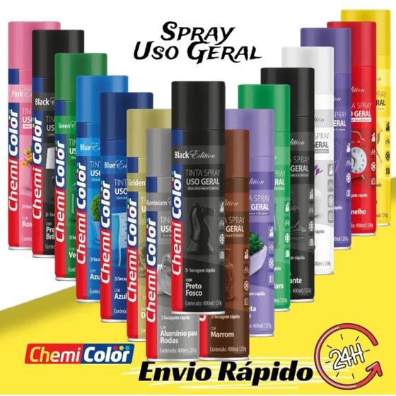 Imagem de Tinta Spray Uso Geral Interno/Externo Cores 400ml Chemicolor ( 23 Opções de Cores )