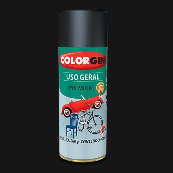 Imagem de Tinta spray uso geral premium preeto brilhante rápido 52001 colorgin 350ml