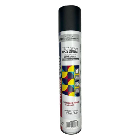 Imagem de Tinta Spray Uso Geral Preto Fosco 250ml 