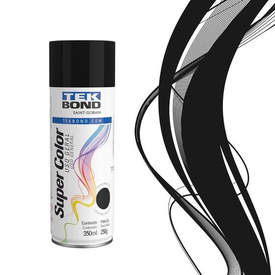 Imagem de Tinta Spray Uso Geral Preto Fosco 350ml 250g - Tekbond