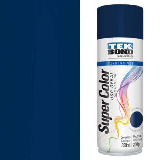 Imagem de Tinta Spray Uso Geral Super Color Azul Escuro - Tekbond 350ml