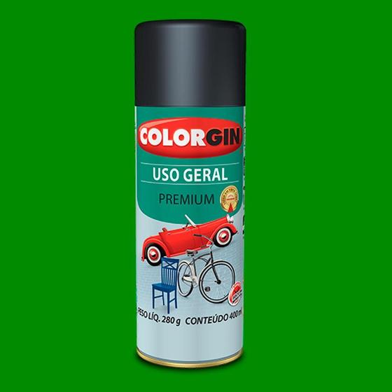 Imagem de Tinta spray uso geral verde 55091 colorgin 350ml