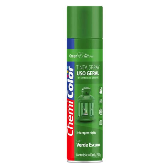 Imagem de Tinta Spray Verde Escuro Para Madeira Metal Plástico Tecido Gesso Eva 400ml