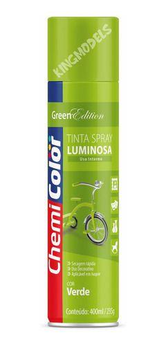 Imagem de Tinta Spray Verde Luminosa 400ml Chemicolor Artesanato Hobby