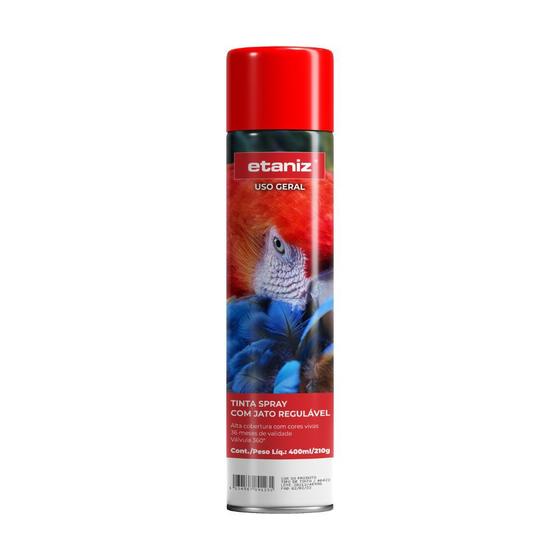 Tinta spray vermelho uso geral 400ml/210g etaniz Tinta Spray para