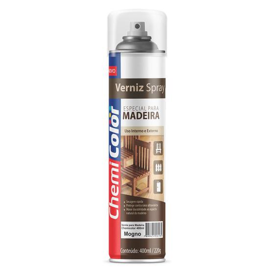 Imagem de Tinta Spray Verniz Madeira Mogno Chemicolor - 400ml