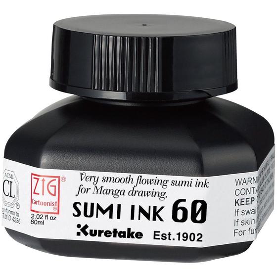 Imagem de Tinta Sumi Ink Zig Kuretake 60ml Preto