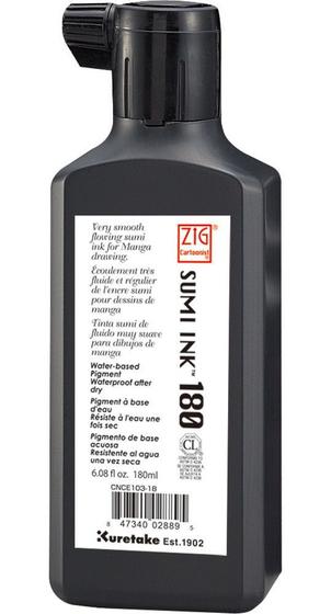 Imagem de Tinta Sumi Ink Zig Kuretake Profissional 180ml Preto