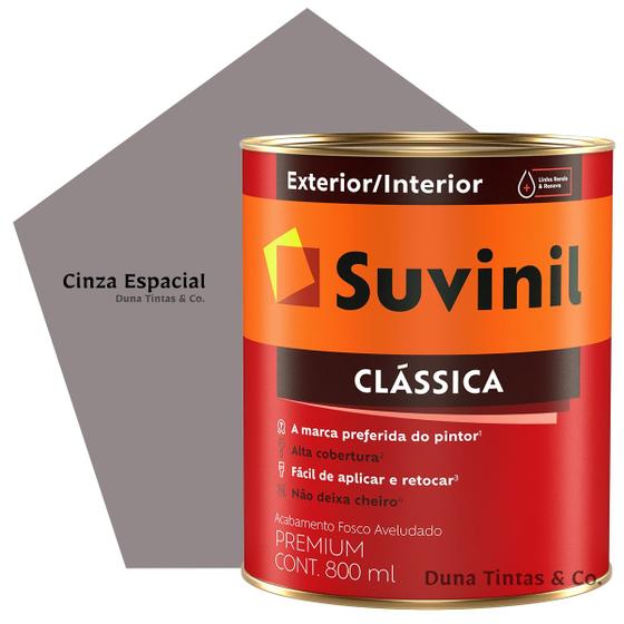 Imagem de Tinta Suvinil Clássica Paredes e Tetos 800ml Cinza Espacial