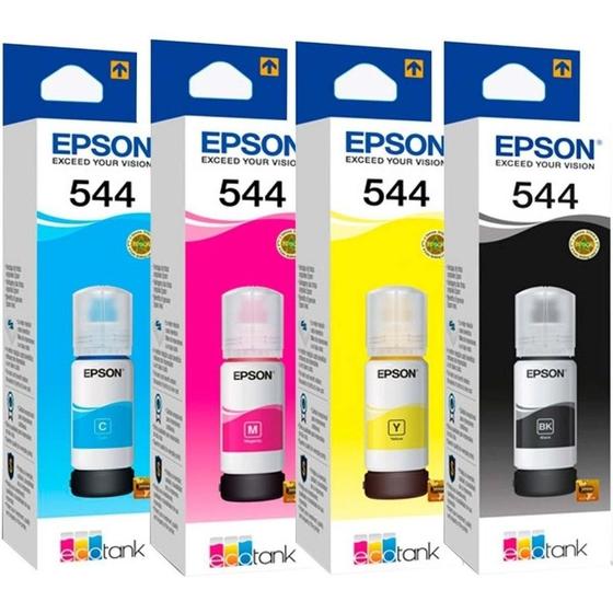Tinta t544 kit com 4 cores originais para l3250 Menor preço em Tinta t544 kit com 4 cores originais para l3250