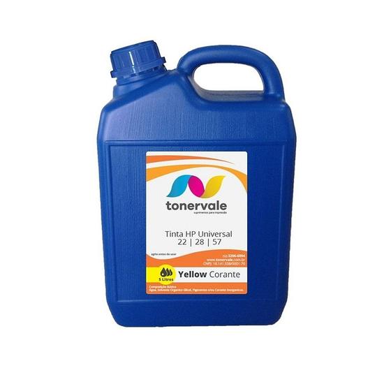 Imagem de Tinta Tankfull Para Cartucho HP 122 22 28 57 Impressora F4180 2510 1315 J3680 Corante Yellow de 5L