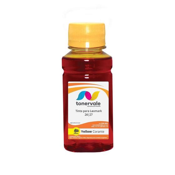 Imagem de Tinta Tankfull Para Cartucho Lexmark 26 27 - Impressoras Z515 Z35 Z517 Z640 Yellow Corante de 100ml