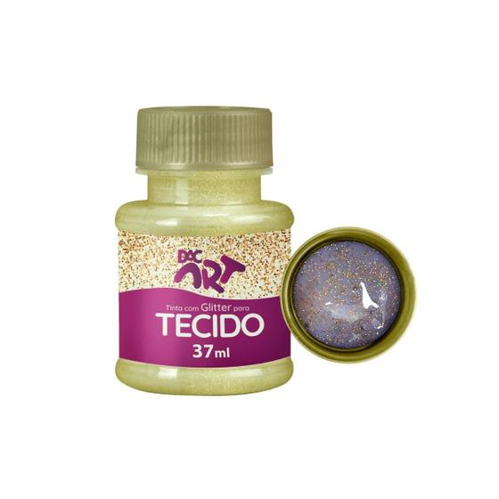 Imagem de Tinta Tecido Glitter 37ml Amarelo DAC