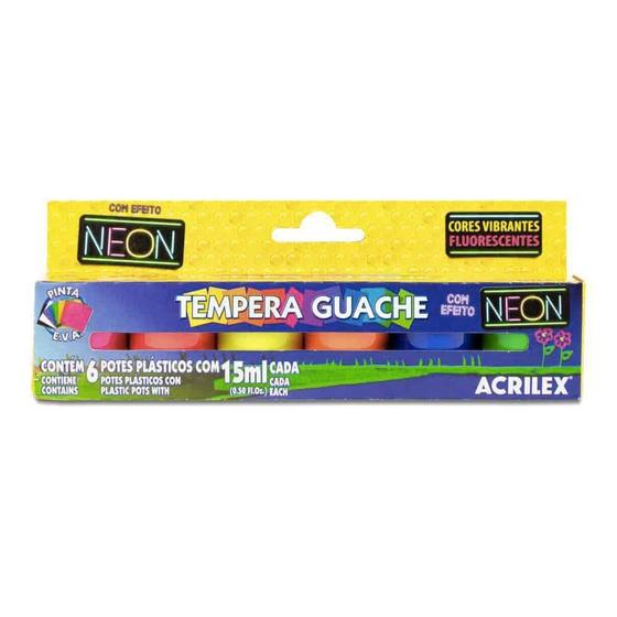 Imagem de Tinta Tempera Guache 6 Cores Neon 15ml - Acrilex