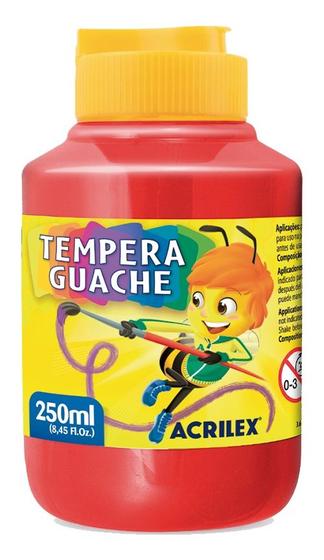 Imagem de Tinta TEMPERA GUACHE Acrilex - 250ml - VERMELHO FOGO - 020250507