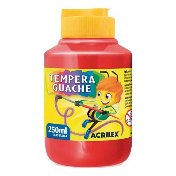 Imagem de Tinta Tempera Guache Acrilex 250ml Vermelho Fogo