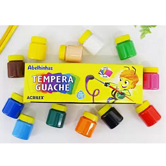 Imagem de Tinta Tempera Guache Com 12 Cores Acrilex