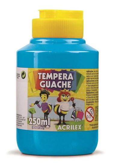 Imagem de Tinta Tempera Guache Escolar Acrilex 250ml Cor Azul Cleste