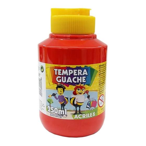 Imagem de Tinta Tempera Guache Escolar Atóxica Acrilex - Pote 250ml