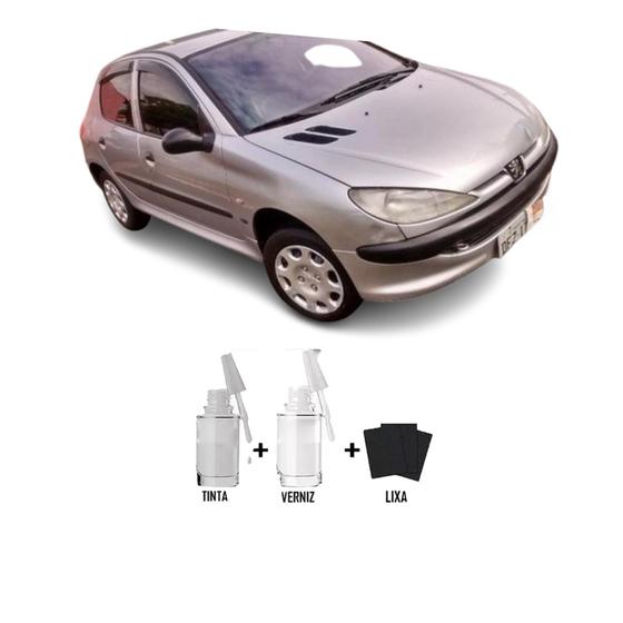 Imagem de Tinta Tira Risco Automotivo Cinza Quartz Met - EYC Peugeot + Verniz 15ml