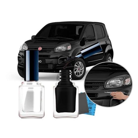 Tinta Tira Risco Automotivo Cor Carro Fiat Uno Preto Vulcano Menor preço em Tinta Tira Risco Automotivo Cor Carro Fiat Uno Preto Vulcano