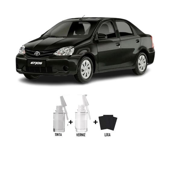 Tinta Tira Risco Automotivo Preto Rock II - 215 Toyota + Verniz 15ml Menor preço em Tinta Tira Risco Automotivo Preto Rock II - 215 Toyota + Verniz 15ml