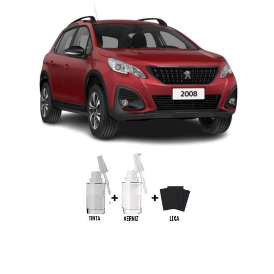 Imagem de Tinta Tira Risco Automotivo Vermelho Rubi - EPY Peugeot + Verniz 15ml