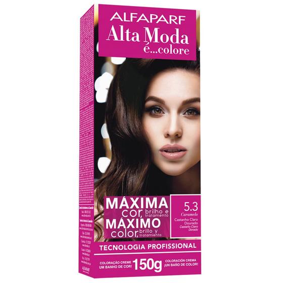 Imagem de Tintura Creme Altamoda Alfaparf Caramelo 5.3 Kit