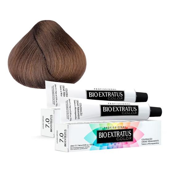 Imagem de Tintura Creme Bio Extratus Color Louro Médio 7.0 60ml  Kit com duas unidades