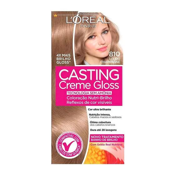 Imagem de Tintura Creme Casting Creme Gloss L'oréal Louro Champagne 810 Kit