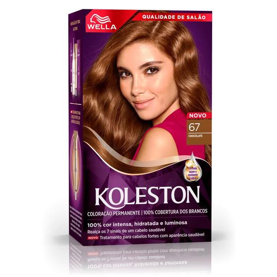 Imagem de Tintura Creme Koleston Wella Chocolate 67 Kit