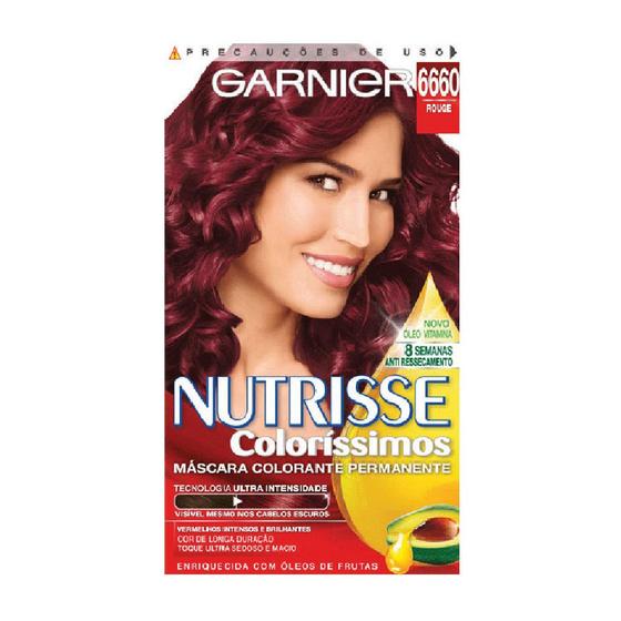 Imagem de Tintura Creme Nutrisse Coloríssimos Garnier Rouge 6660 Kit