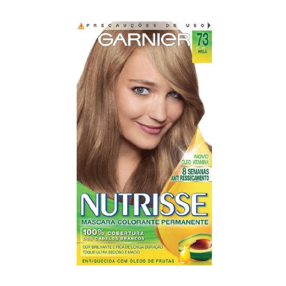 Imagem de Tintura Creme Nutrisse Garnier Avelã 73 Kit