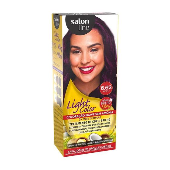 Imagem de Tintura Creme Salon Line Light Color Marsala 6.62