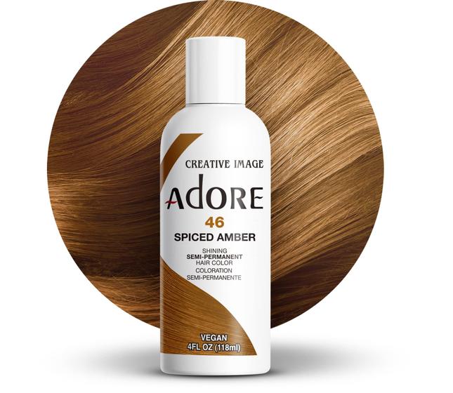 Imagem de Tintura de cabelo Adore, semi permanente, temperada, âmbar, 120 ml, marrom vegano